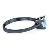 Minimalist Round Natural Stone Solitaire Ring