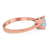 Minimalist Round Natural Stone Solitaire Ring