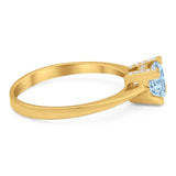 Minimalist Round Natural Stone Solitaire Ring