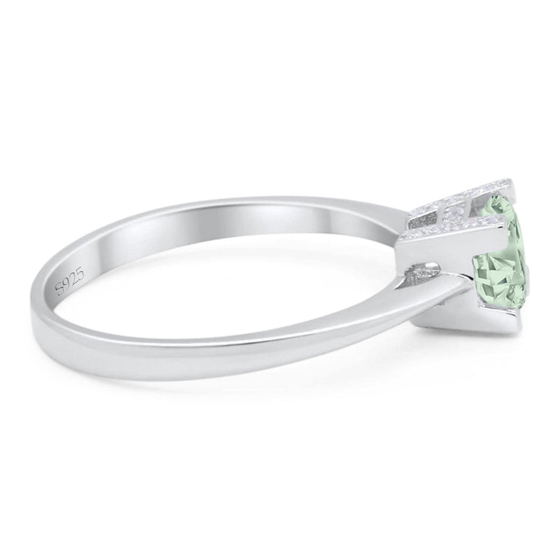 Minimalist Round Natural Stone Solitaire Ring
