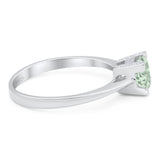 Minimalist Round Natural Stone Solitaire Ring