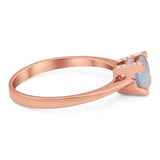 Minimalist Round Natural Stone Solitaire Ring