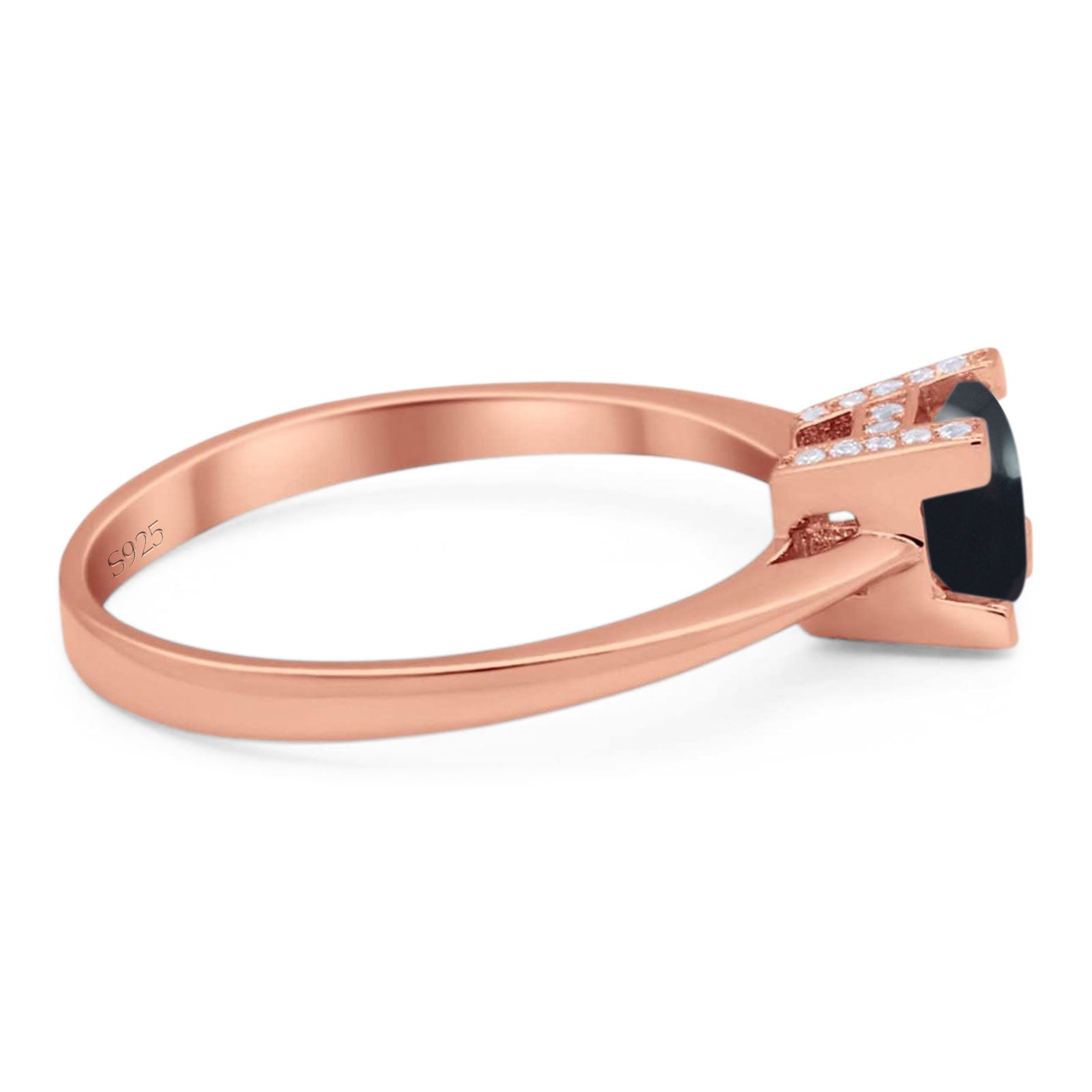 Minimalist Round Natural Stone Solitaire Ring