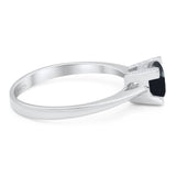 Minimalist Round Natural Stone Solitaire Ring