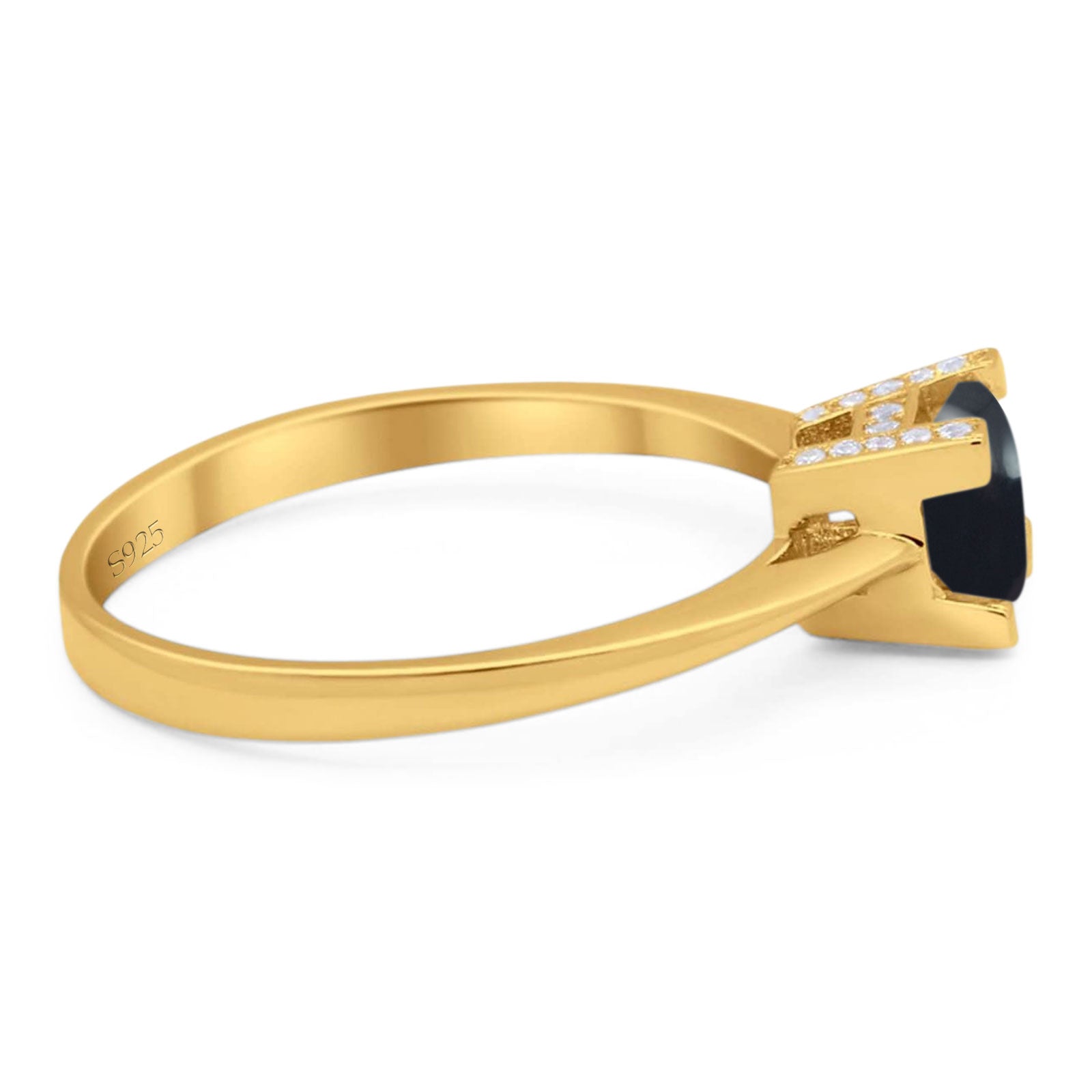 Minimalist Round Natural Stone Solitaire Ring