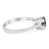 Minimalist Round Natural Stone Solitaire Ring