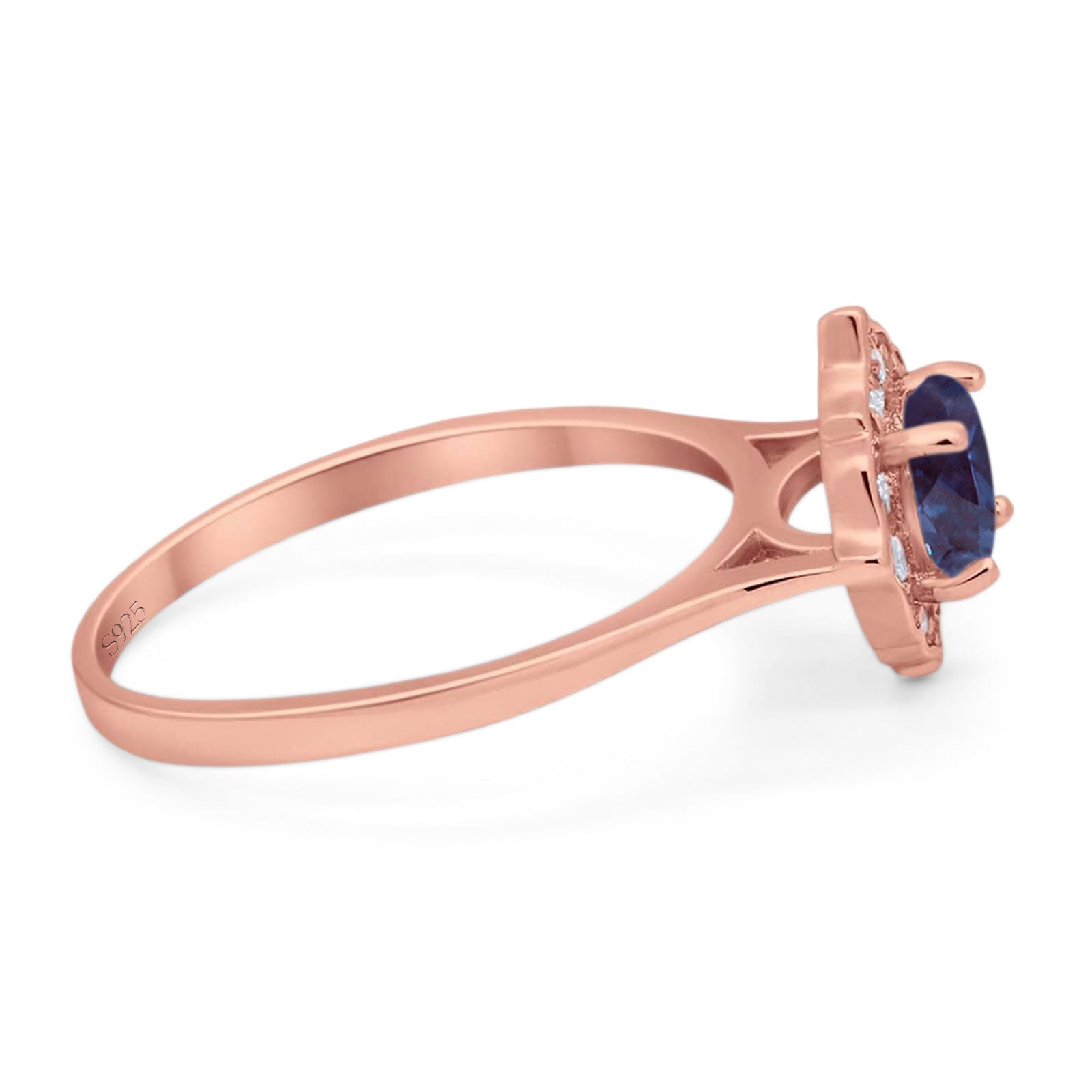 Floral Round Natural Stone Halo Ring