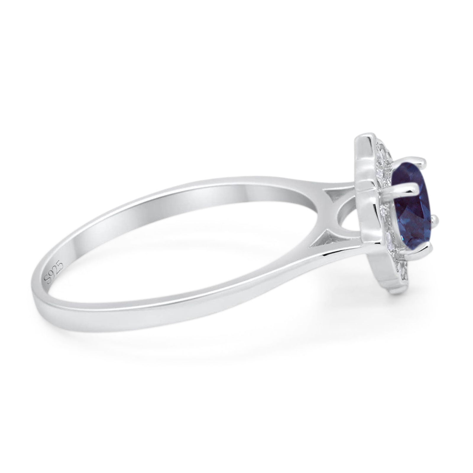 Floral Round Natural Stone Halo Ring
