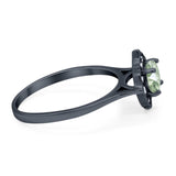Floral Round Natural Stone Halo Ring