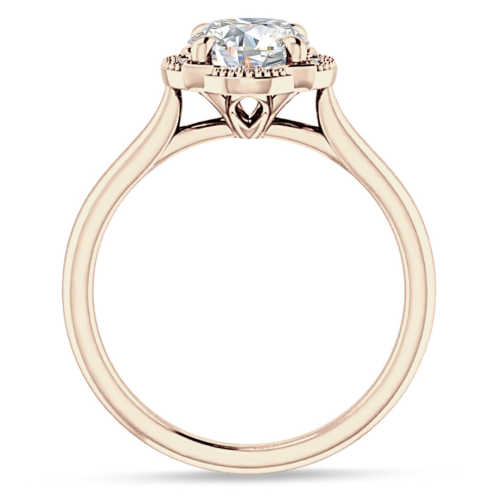 IGI Certified Round 1 Carat Lab Grown Diamond Art Deco Floral Ring