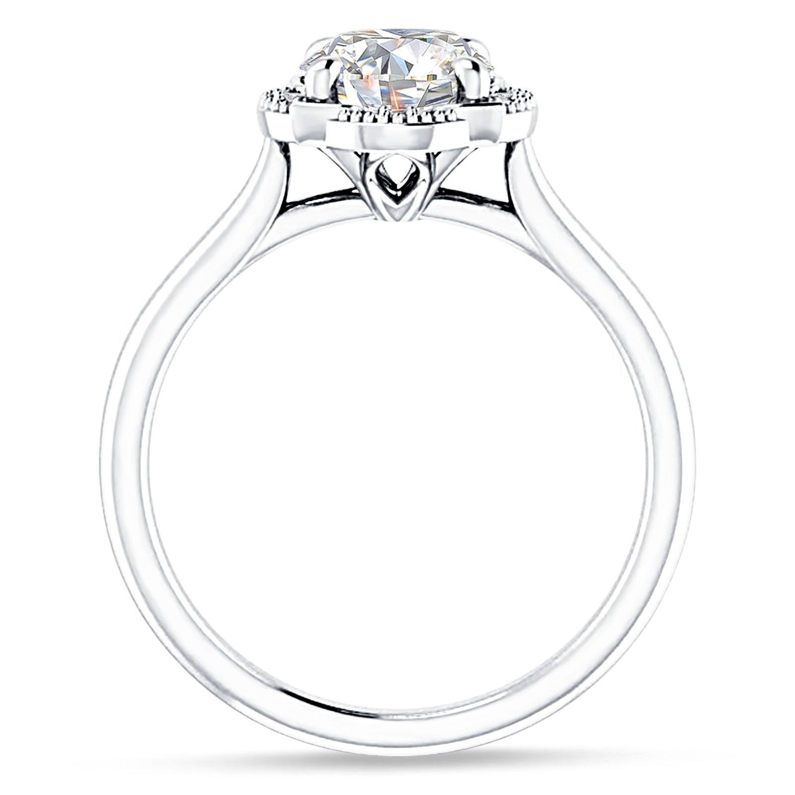 IGI Certified Round 1 Carat Lab Grown Diamond Art Deco Floral Ring