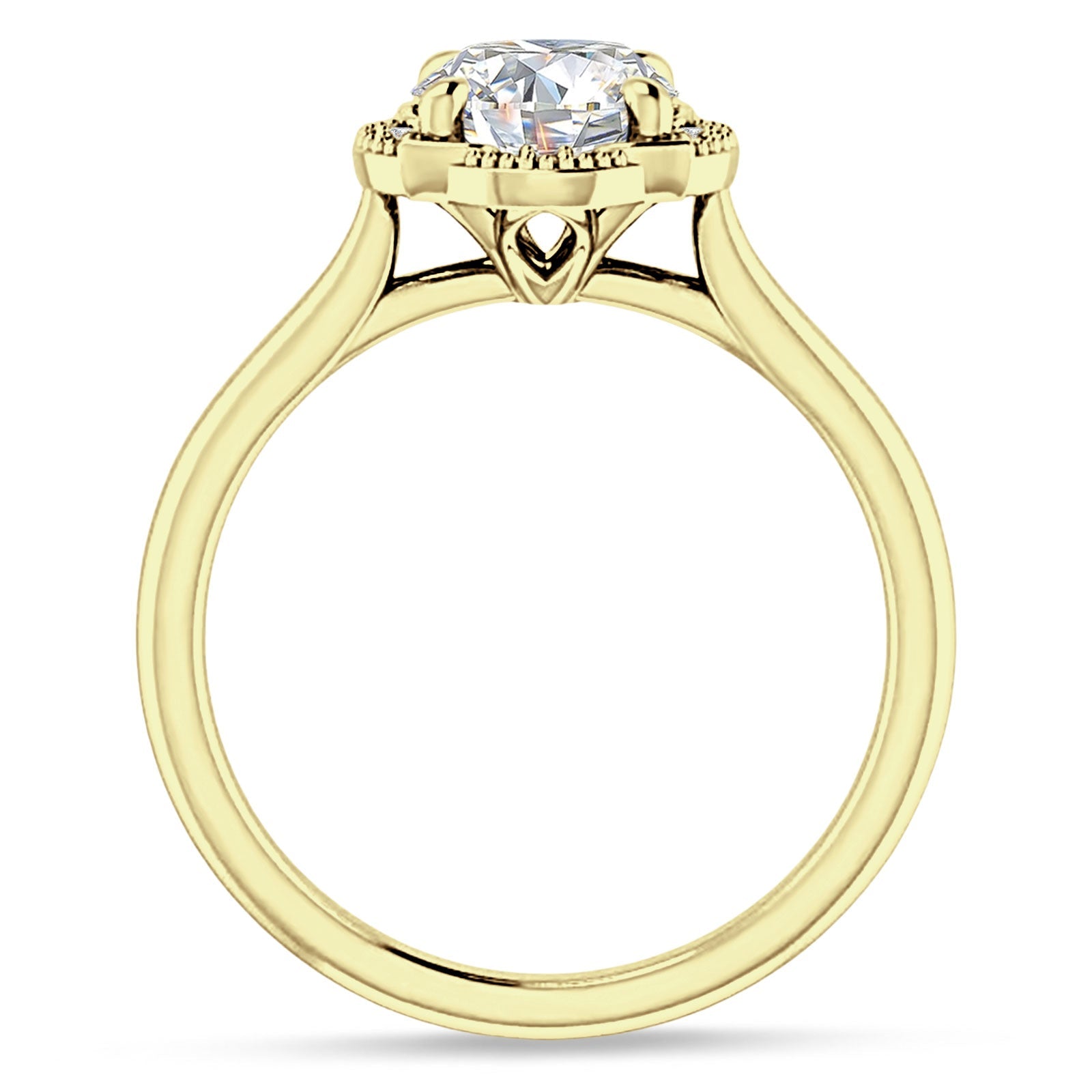IGI Certified Round 1 Carat Lab Grown Diamond Art Deco Floral Ring