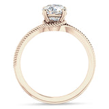 18K Gold IGI Certified Round 2 Carat Lab Grown Diamond Twisted Solitaire Ring