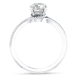 18K Gold IGI Certified Round 3 Carat Lab Grown Diamond Twisted Solitaire Ring