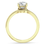 18K Gold IGI Certified Round 1 Carat Lab Grown Diamond Twisted Solitaire Ring