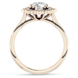 18K Gold IGI Certified Round 2 Carat Lab Grown Diamond Art Deco Floral Ring