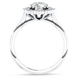 18K Gold IGI Certified Round 3 Carat Lab Grown Diamond Art Deco Floral Ring