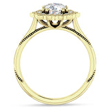 18K Gold IGI Certified Round 3 Carat Lab Grown Diamond Art Deco Floral Ring