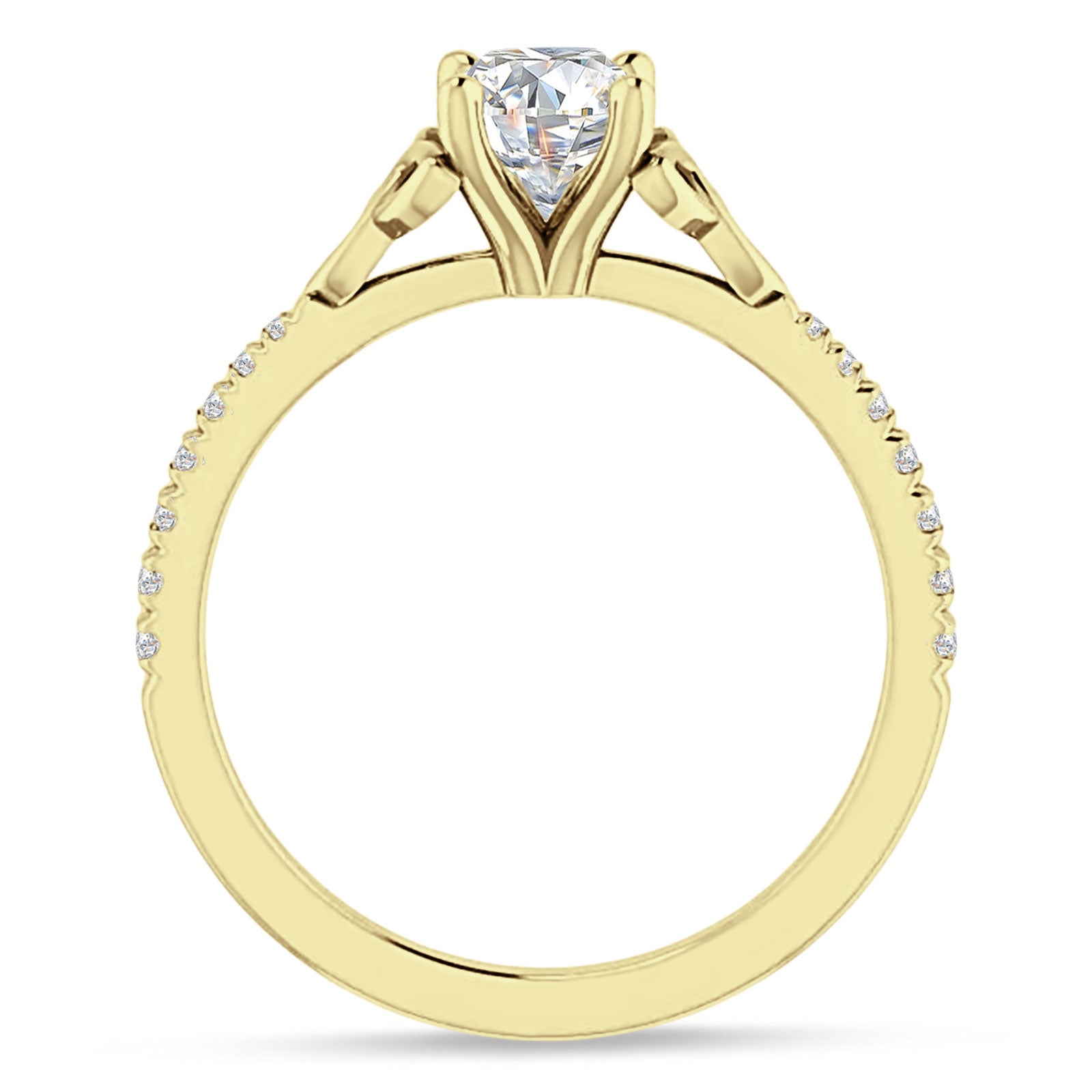 10K Gold IGI Certified Round 2 Carat Lab Grown Diamond Art Deco Trinity Cluster Ring