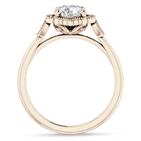 10K Gold IGI Certified Round 1 Carat Lab Grown Diamond Art Deco Floral Beaded Ring