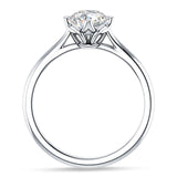 10K Gold IGI Certified Round 1 Carat Lab Grown Diamond Cathedral Solitaire Ring
