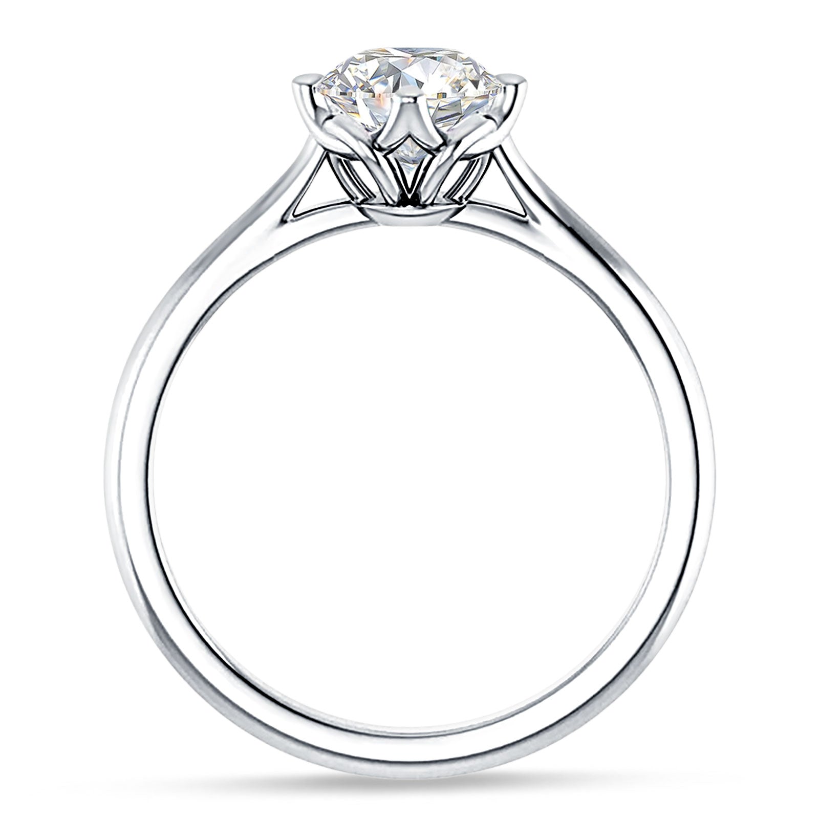 IGI Certified Round 3 Carat Lab Grown Diamond Cathedral Solitaire Ring