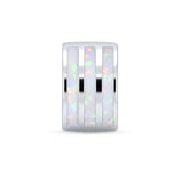 Lab Created White Opal Linear Bar Pendant 925 Sterling Silver