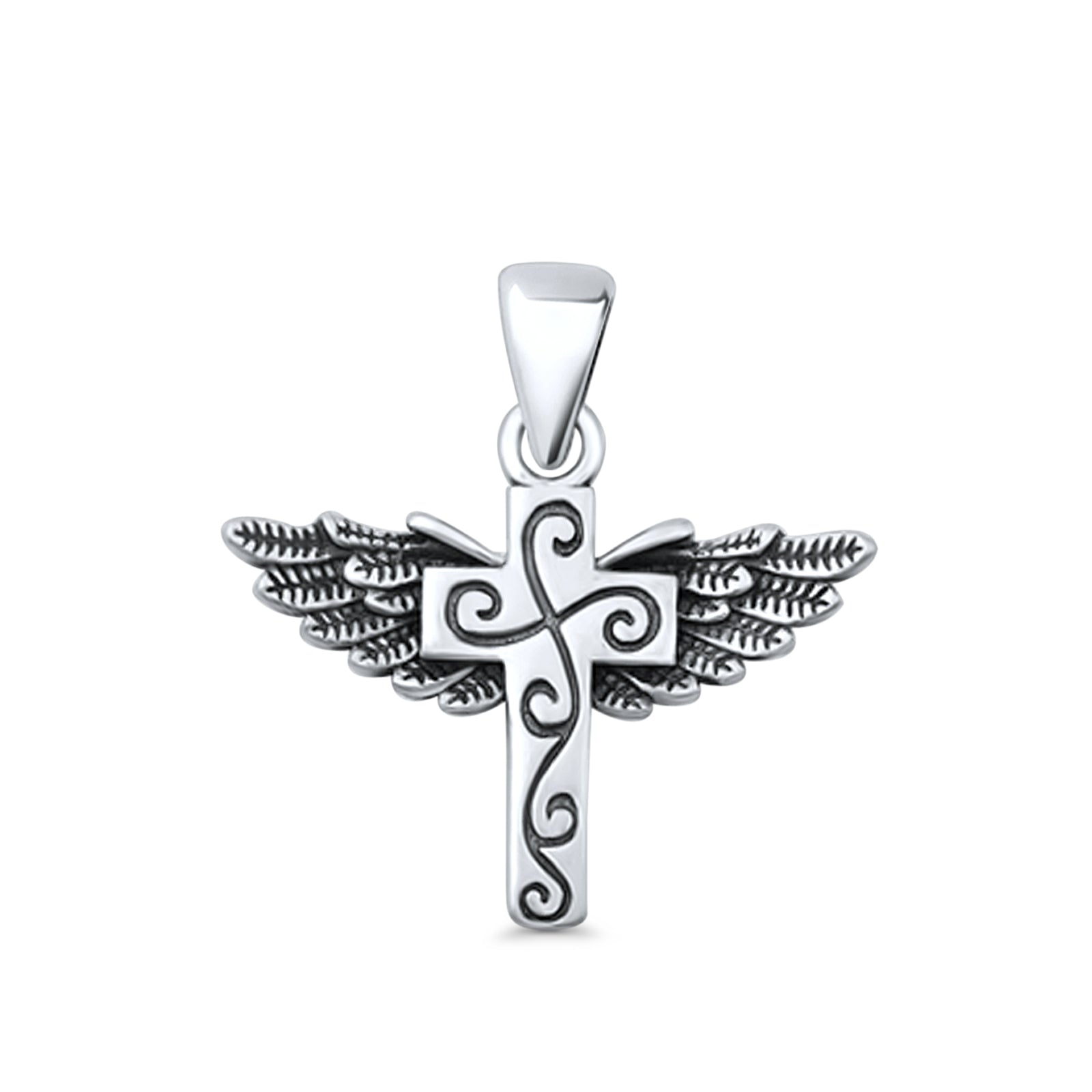Cross & Wings Charm Pendant Necklace