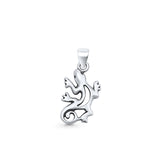 Gecko Pendant Oxidized 925 Sterling Silver