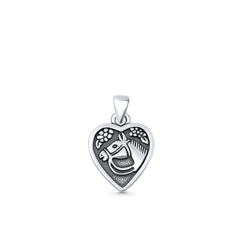 Horse Heart Pendant Necklace