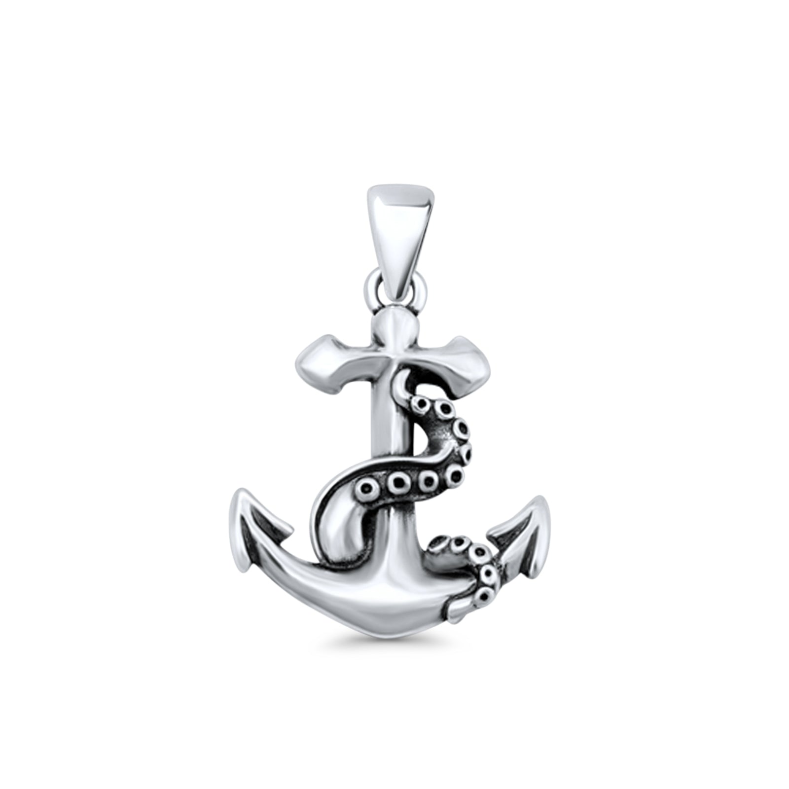 Anchor & Tentacle Pendant Necklace
