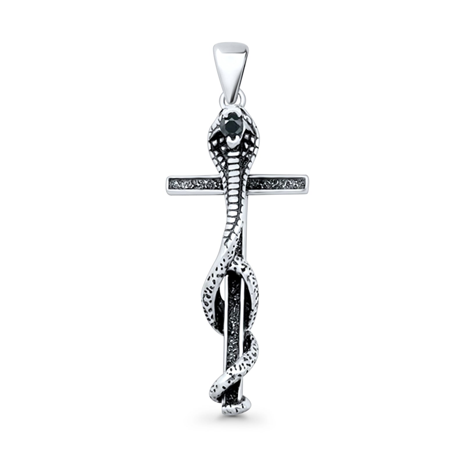 Cobra Snake Cross Pendant Necklace