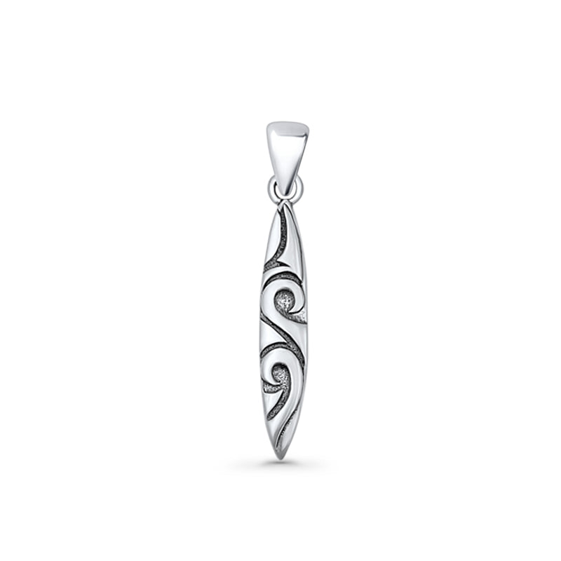 Surfboard Wave Pendant Necklace