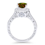 Princess Cut Halo Art Deco Gold Ring