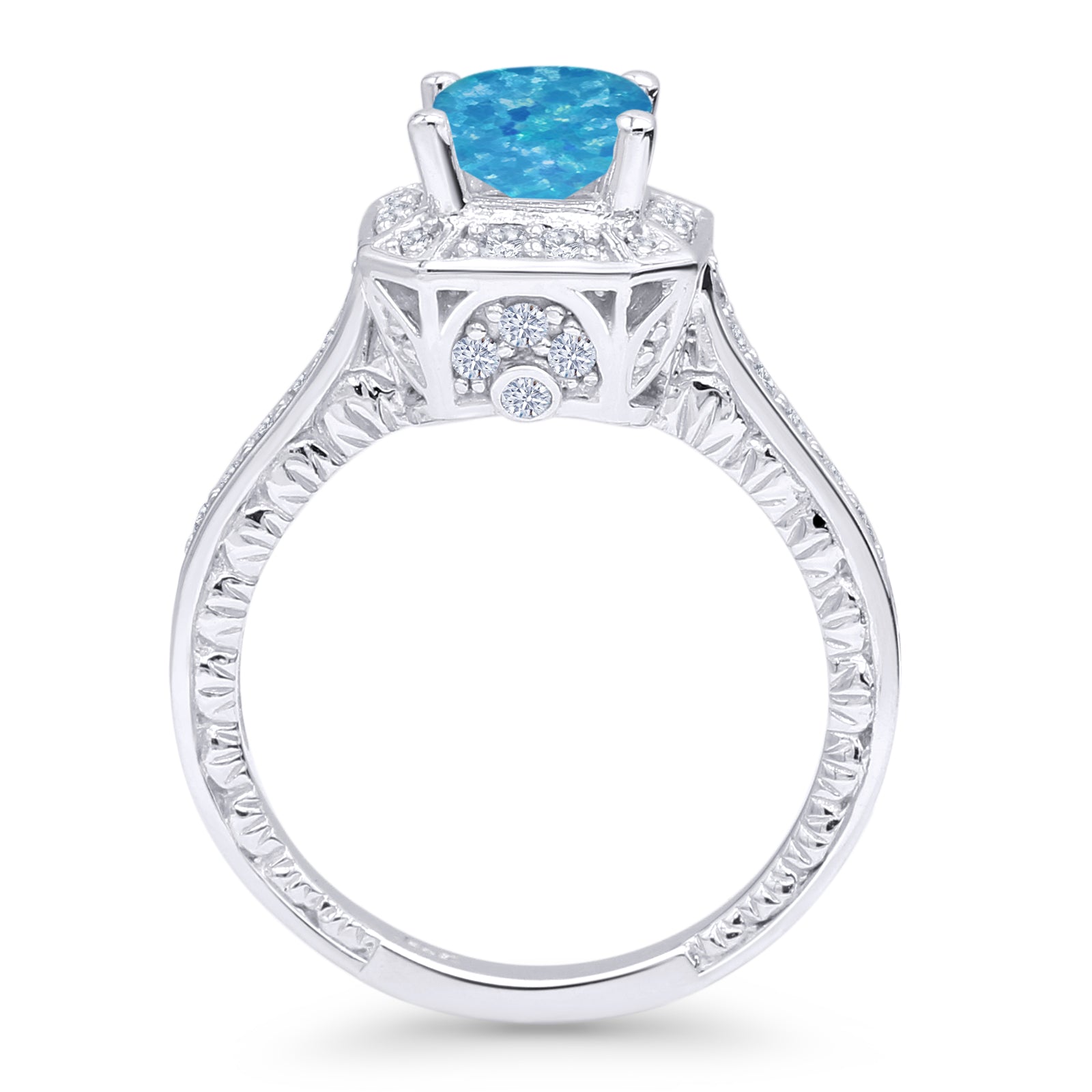 Princess Cut Halo Art Deco Gold Ring