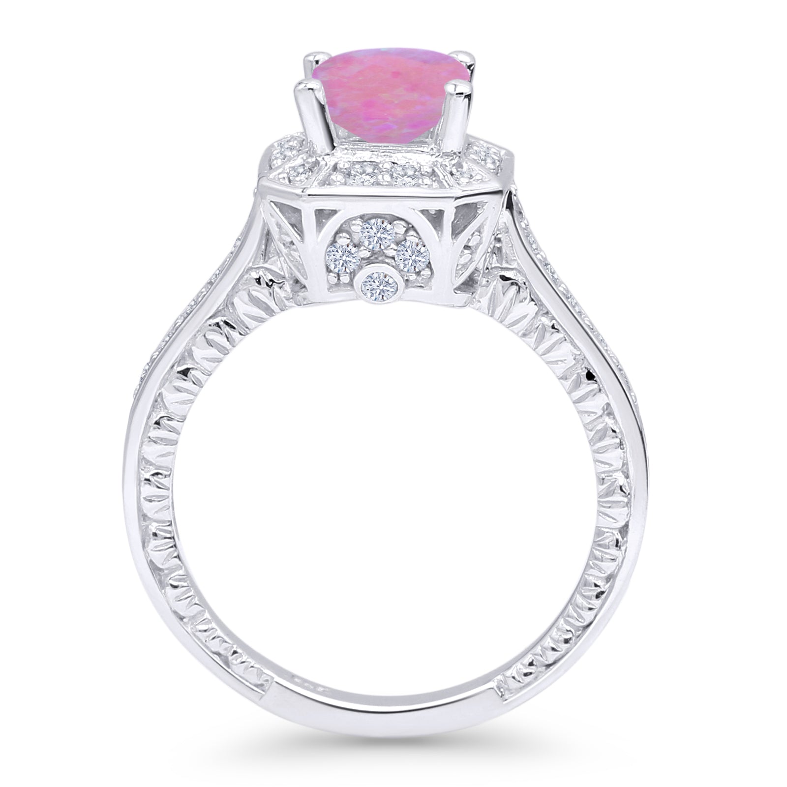 Princess Cut Halo Art Deco Gold Ring