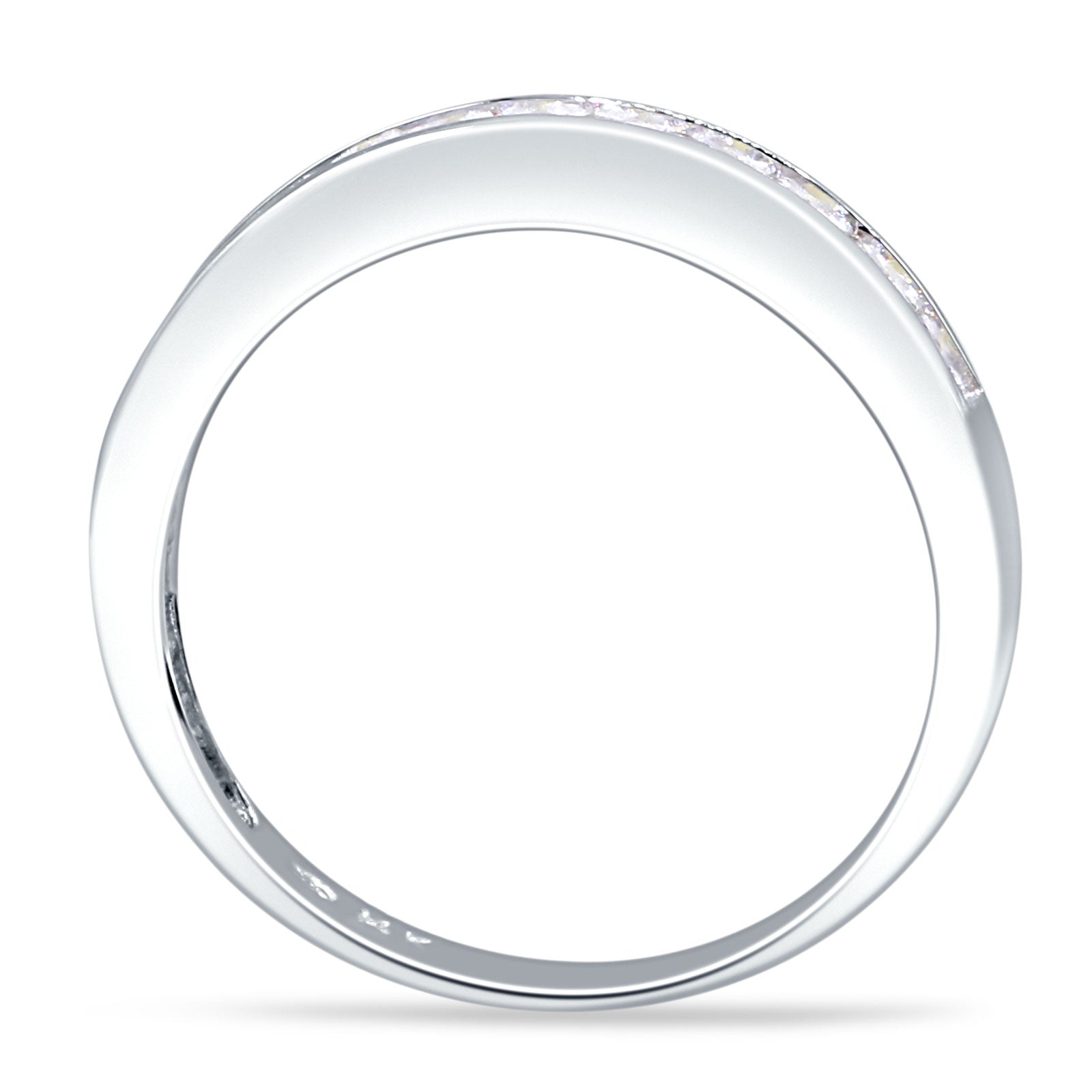 Half Eternity Princess Cut Stackable Band