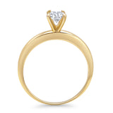 Minimalist Round Solitaire Gold Ring