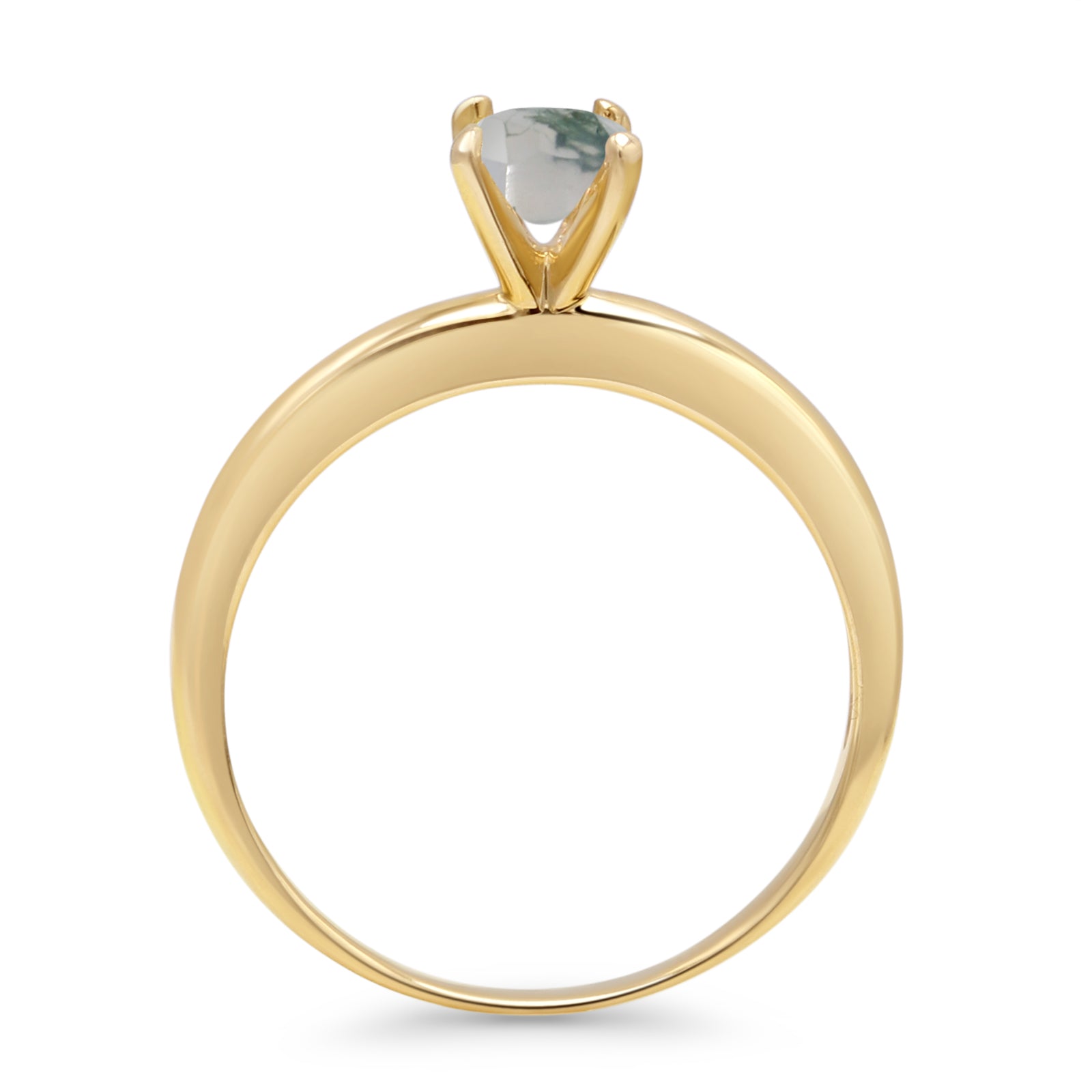 Minimalist Round Solitaire Gold Ring