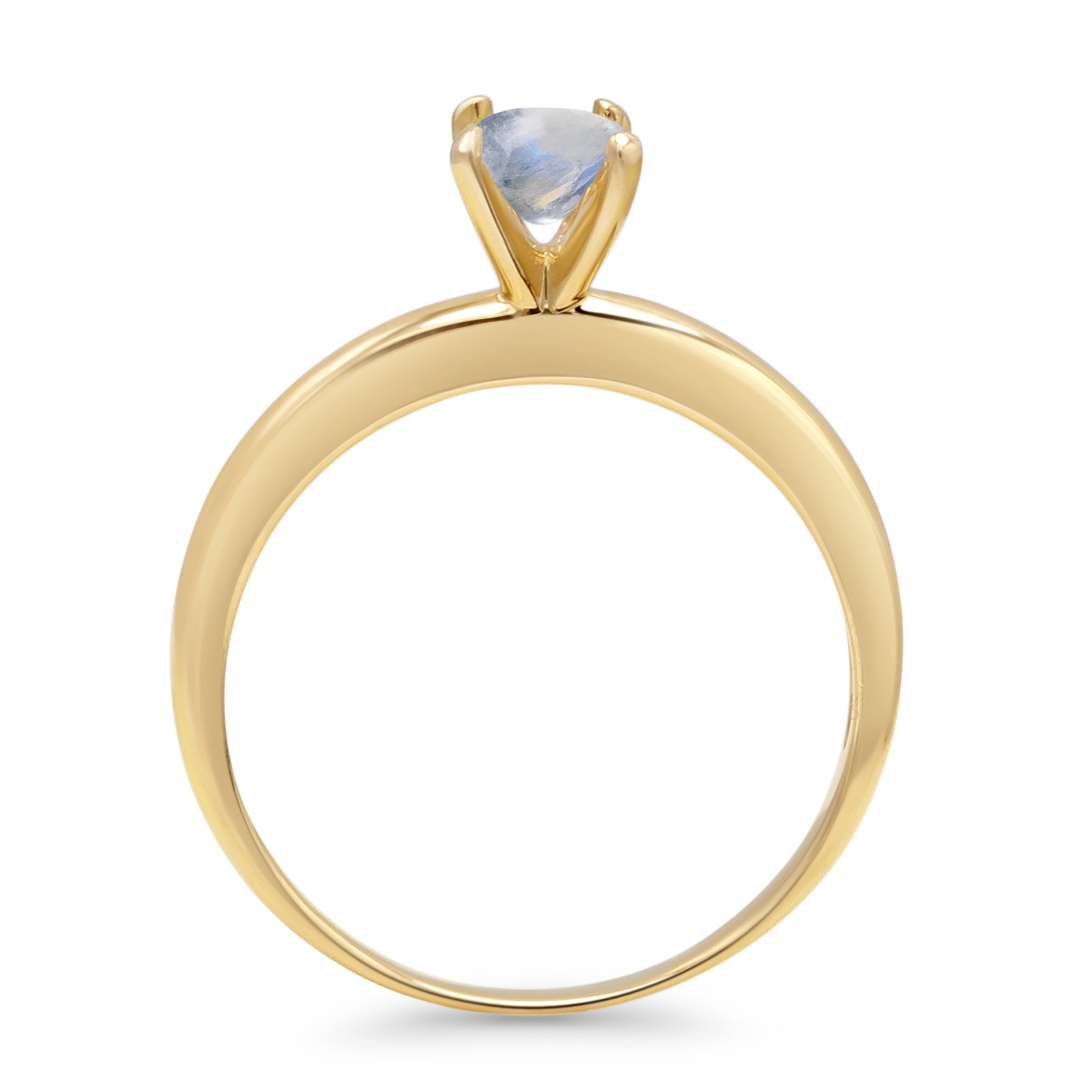 Minimalist Round Solitaire Gold Ring