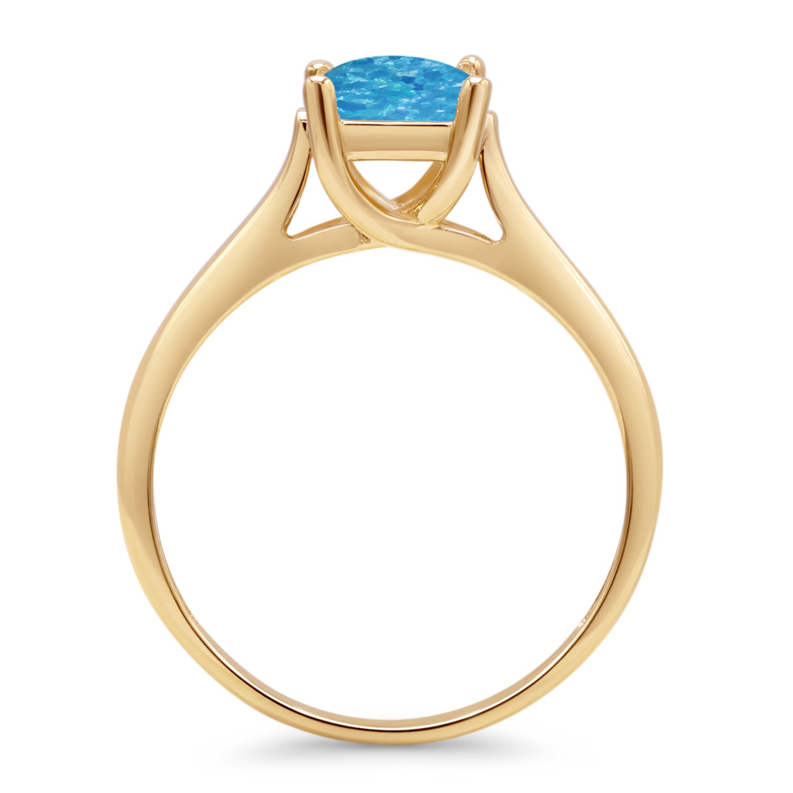 Princess Cut Solitaire Gold Ring