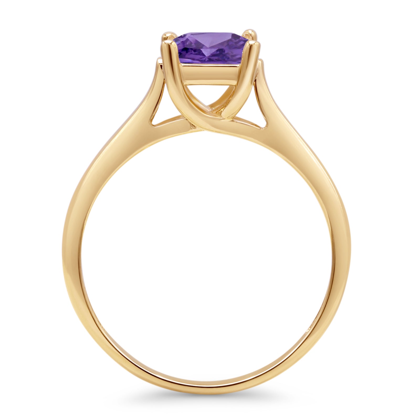 Princess Cut Solitaire Gold Ring