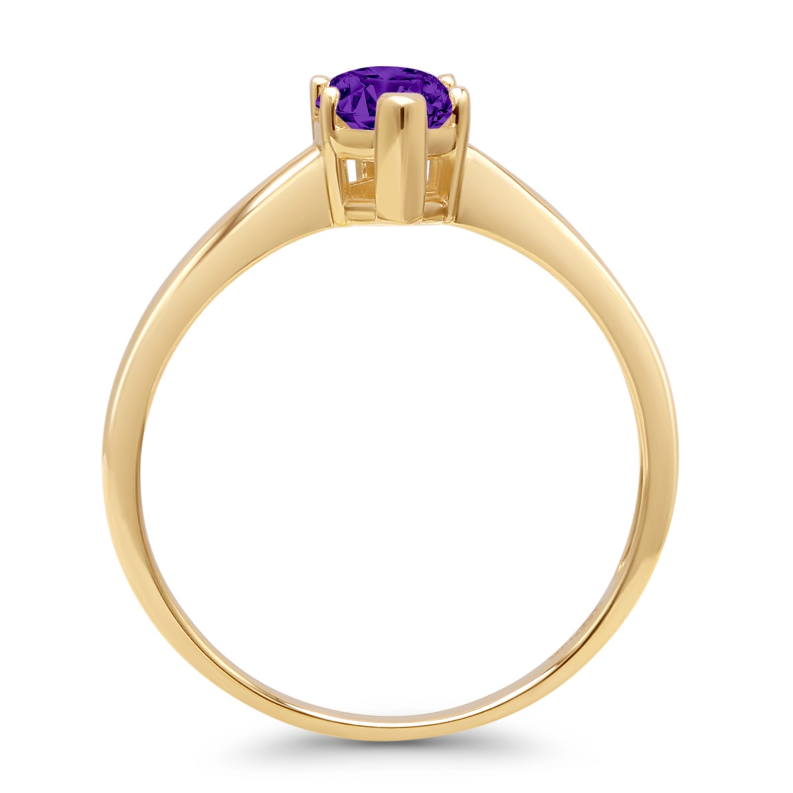 Marquise Amethyst CZ Solitaire Gold Ring