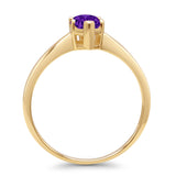 Marquise Amethyst CZ Solitaire Gold Ring