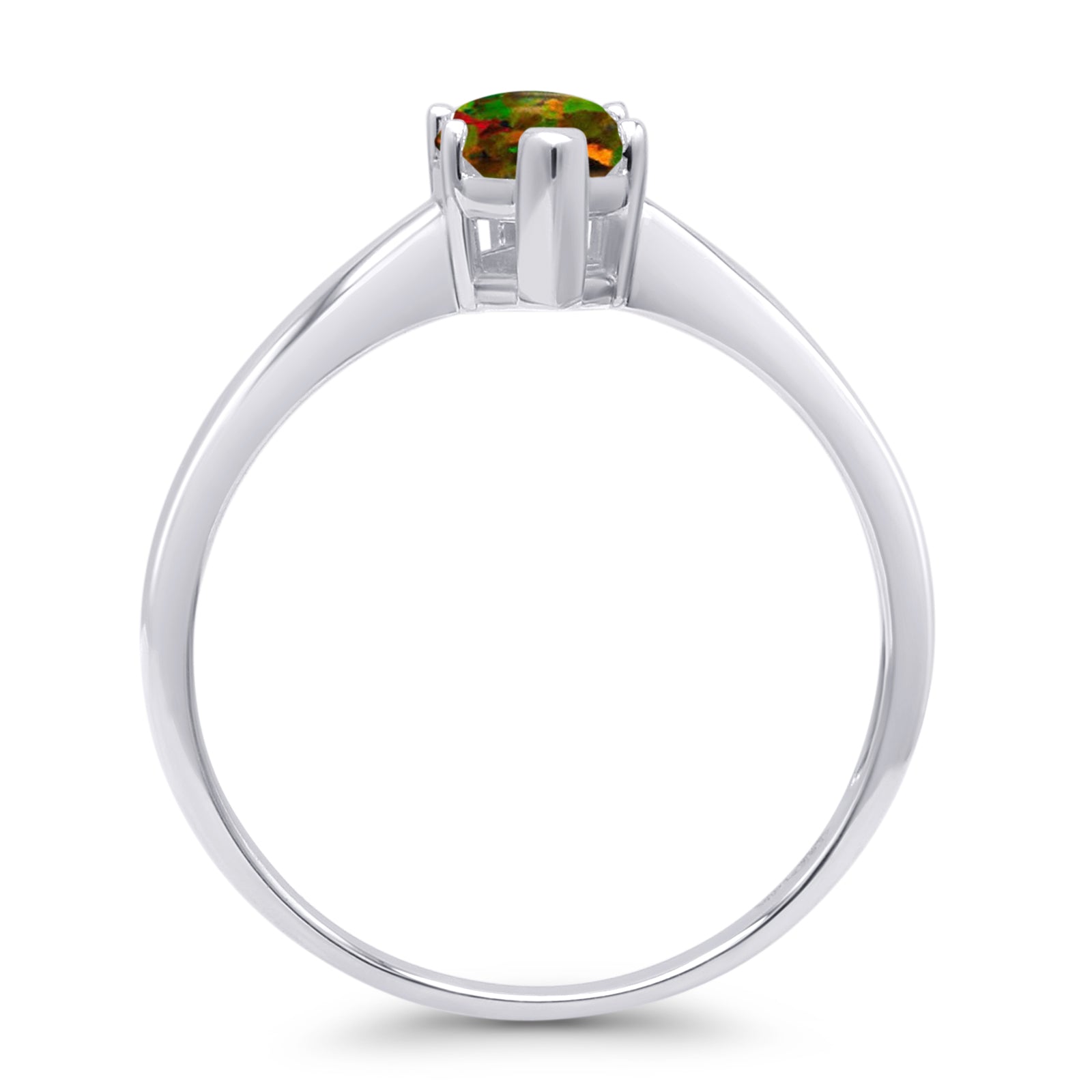 Marquise Lab Created Black Opal Solitaire Gold Ring