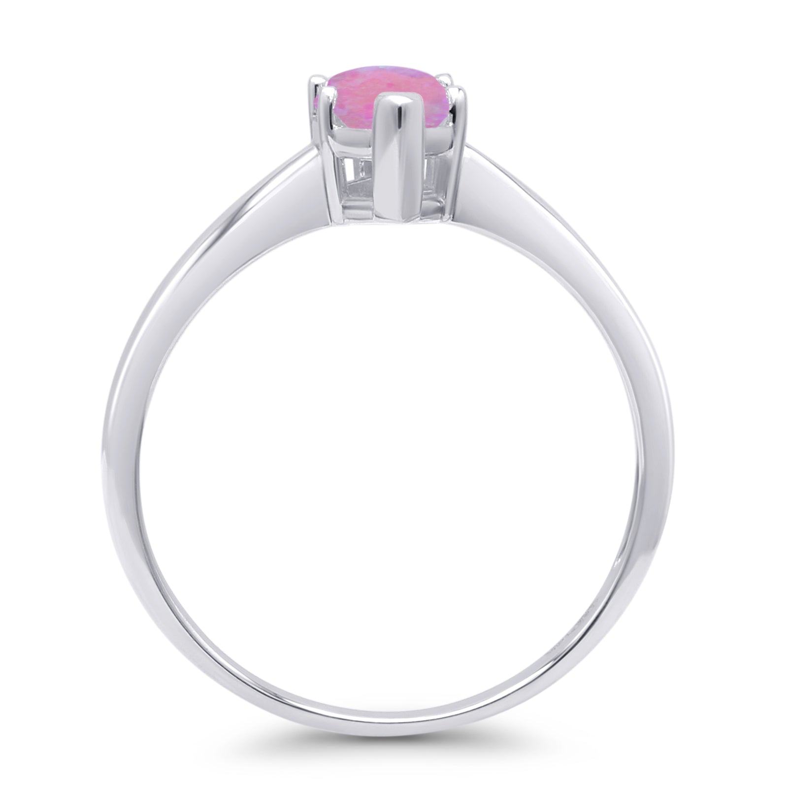 Marquise Lab Created Pink Opal Solitaire Gold Ring