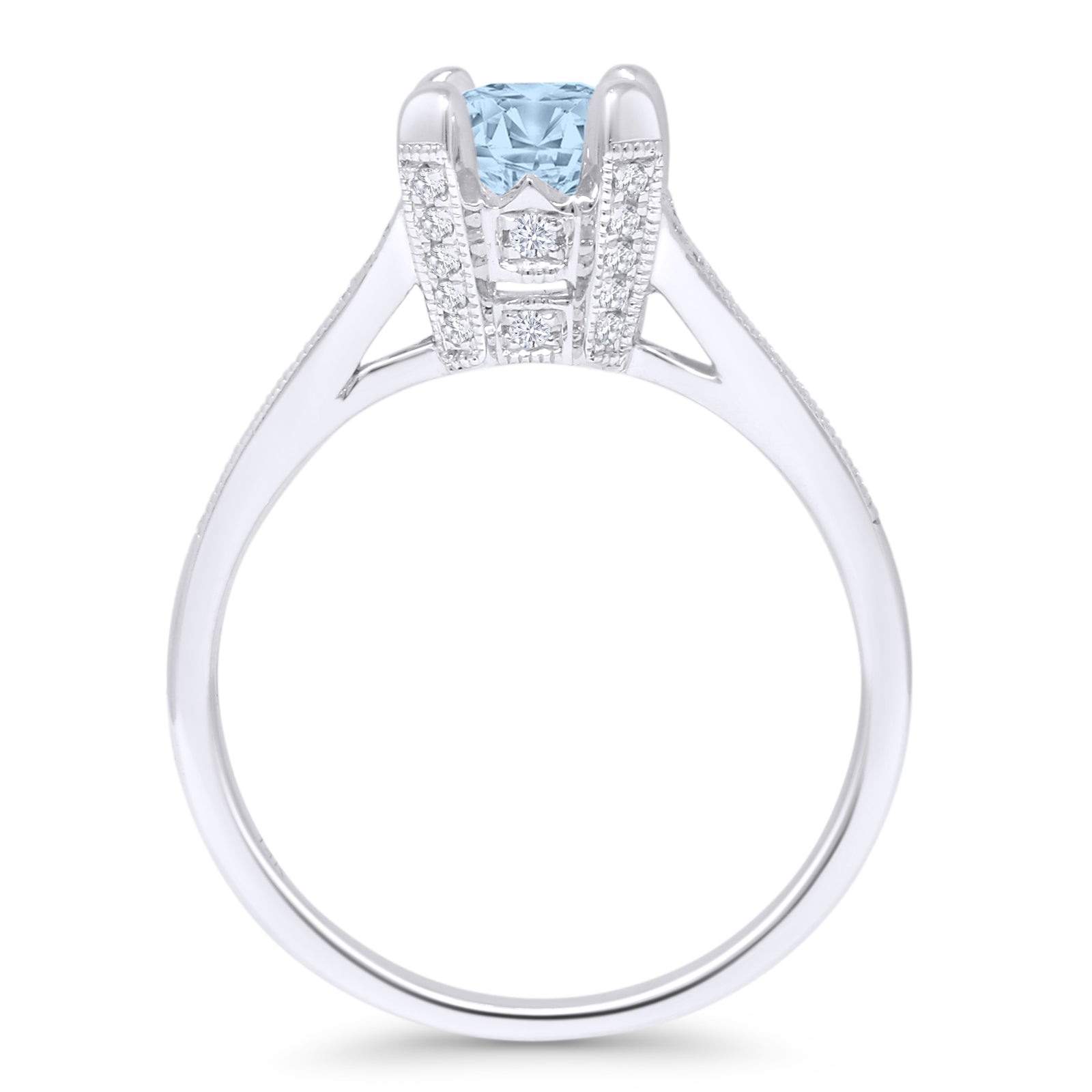Round Split Shank Diamond Gold Ring