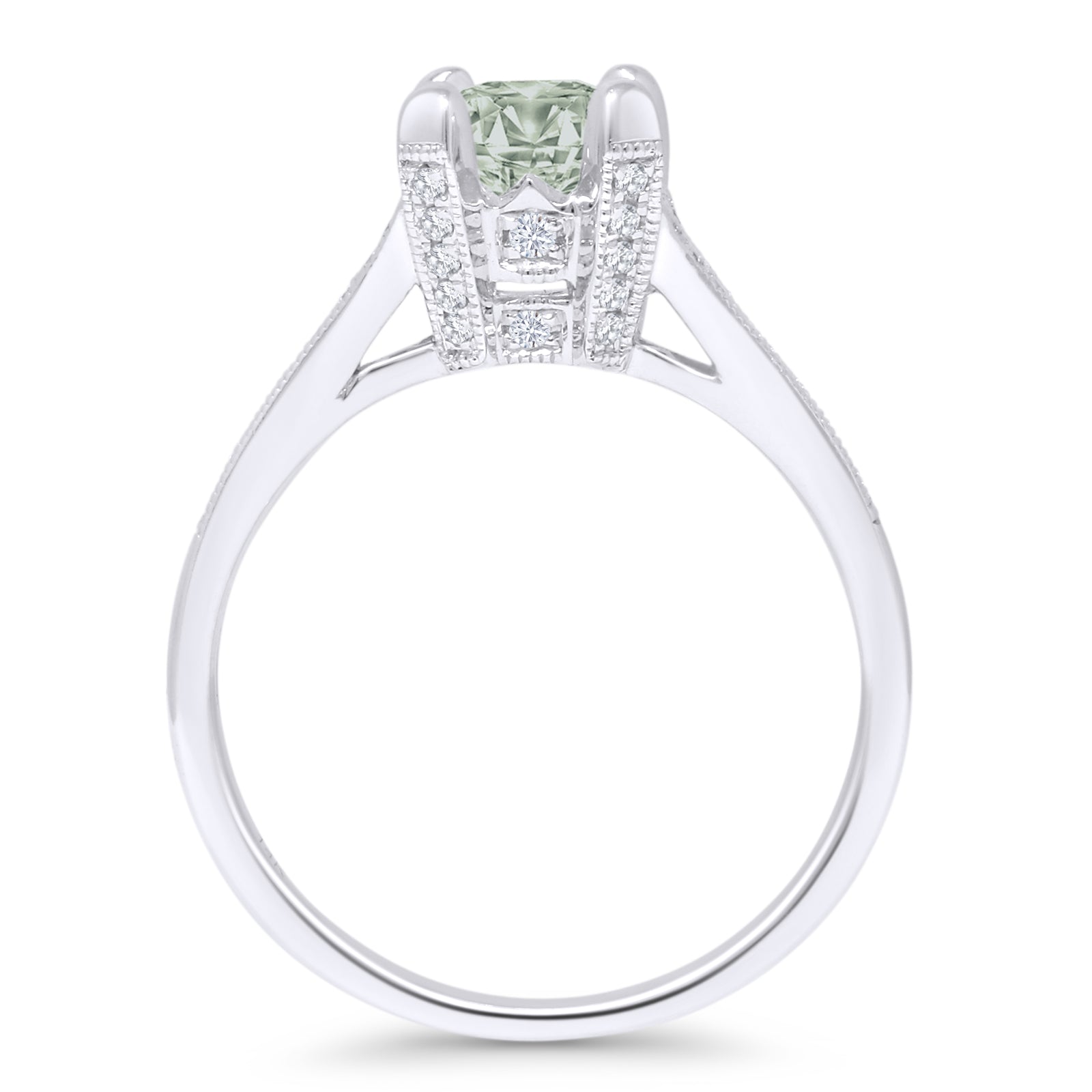 Round Split Shank Diamond Gold Ring