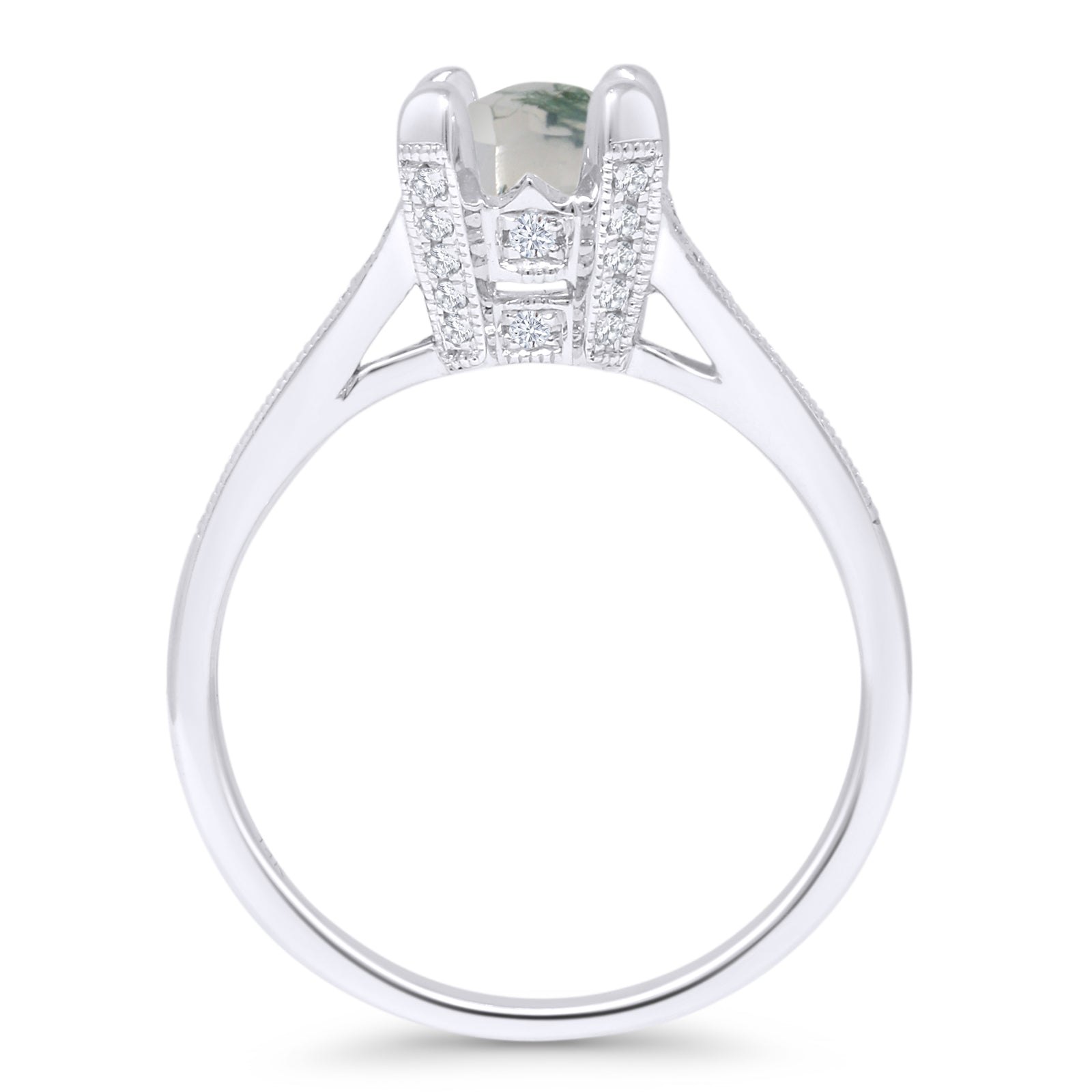 Round Split Shank Diamond Gold Ring