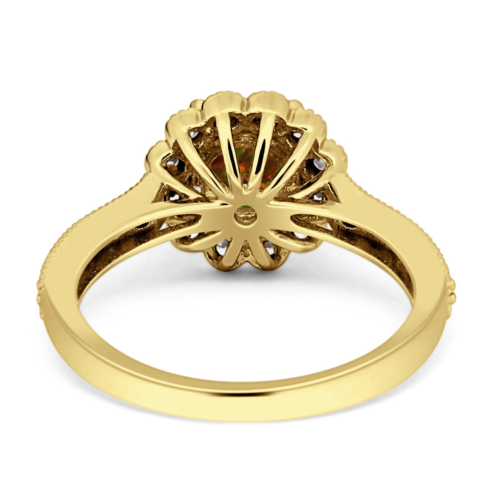 Round Flower Vintage Style Gold Ring